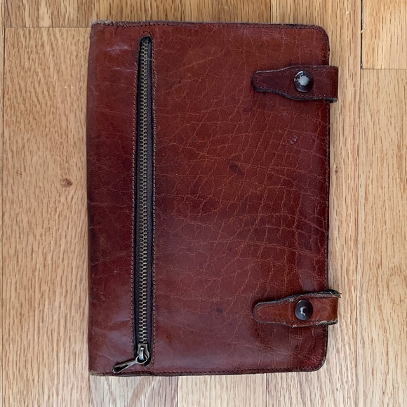 Vintage Caggiano Leather Organizer Made in Italy Brown Leather Calfskin Case - Picture 1 of 16